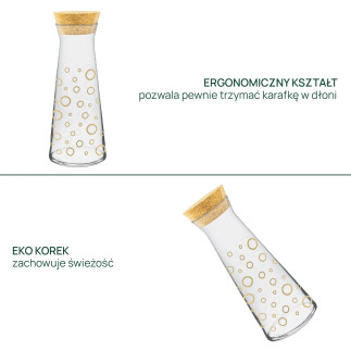 Karafka do wody i napojów Ellayne Geometric Gold 1150 ml