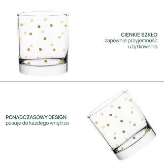 Szklanki do wody i napojów Phila Geometric Gold 6 x 260 ml