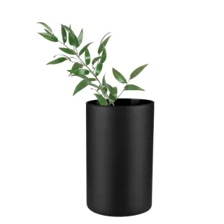 Matowy wazon, czarny pojemnik dekoracyjny Fleur 21.5 cm