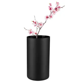 Czarny wazon dekoracyjny, matowy cylinder Magnolia 29 cm