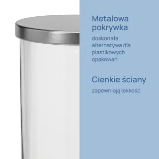 Szklany pojemnik z metalową pokrywką Tidy 20 cm