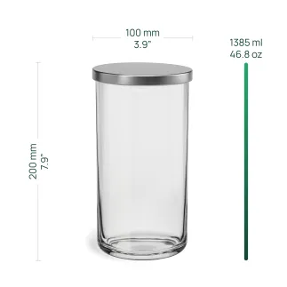 Szklany pojemnik z metalową pokrywką Tidy 20 cm