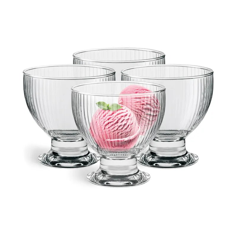 Szklane pucharki do lodów i deserów Lyra 4 x 405 ml