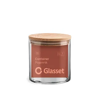 Szklany pojemnik z drewnianym deklem Stor 10 cm