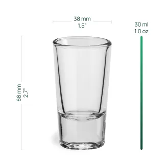 Kieliszki z grubym dnem do wódki i shotów Roy 6 x 30 ml
