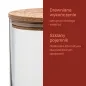Szklany pojemnik z drewnianym deklem Stor 15 cm