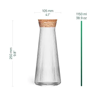 Karafka prążkowana z korkiem Lyra 1150 ml