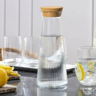 Karafka prążkowana z korkiem Lyra 1150 ml