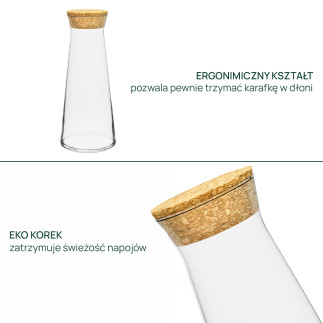 Karafka do napojów z korkiem Emma 1150 ml