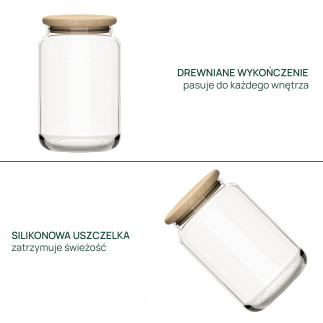 Zestaw słoików do przechowywania z deklami Eco Storage 3 x 970 ml