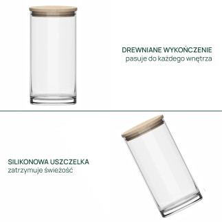 Słoiki do przechowywania z deklami Eco Storage 3 x 1385 ml