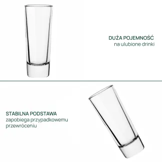 Kieliszki do shotów i wódki Sten 12 x 65 ml