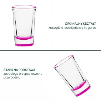 Kieliszki do shotów i wódki z kolorowym dnem Lexi Rainbow Blast 6 x 40 ml